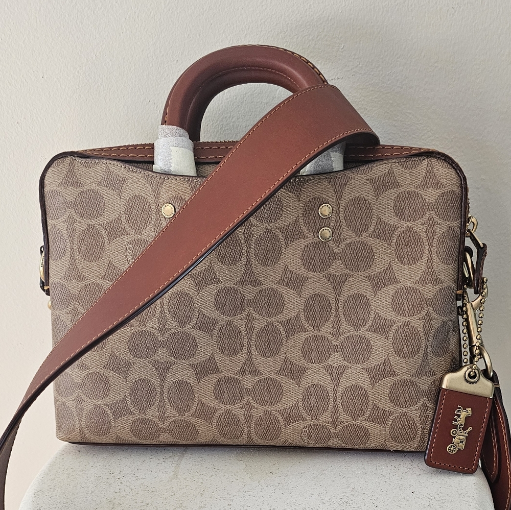 Coach Rogue Slim Brief 25 In Signature Canvas